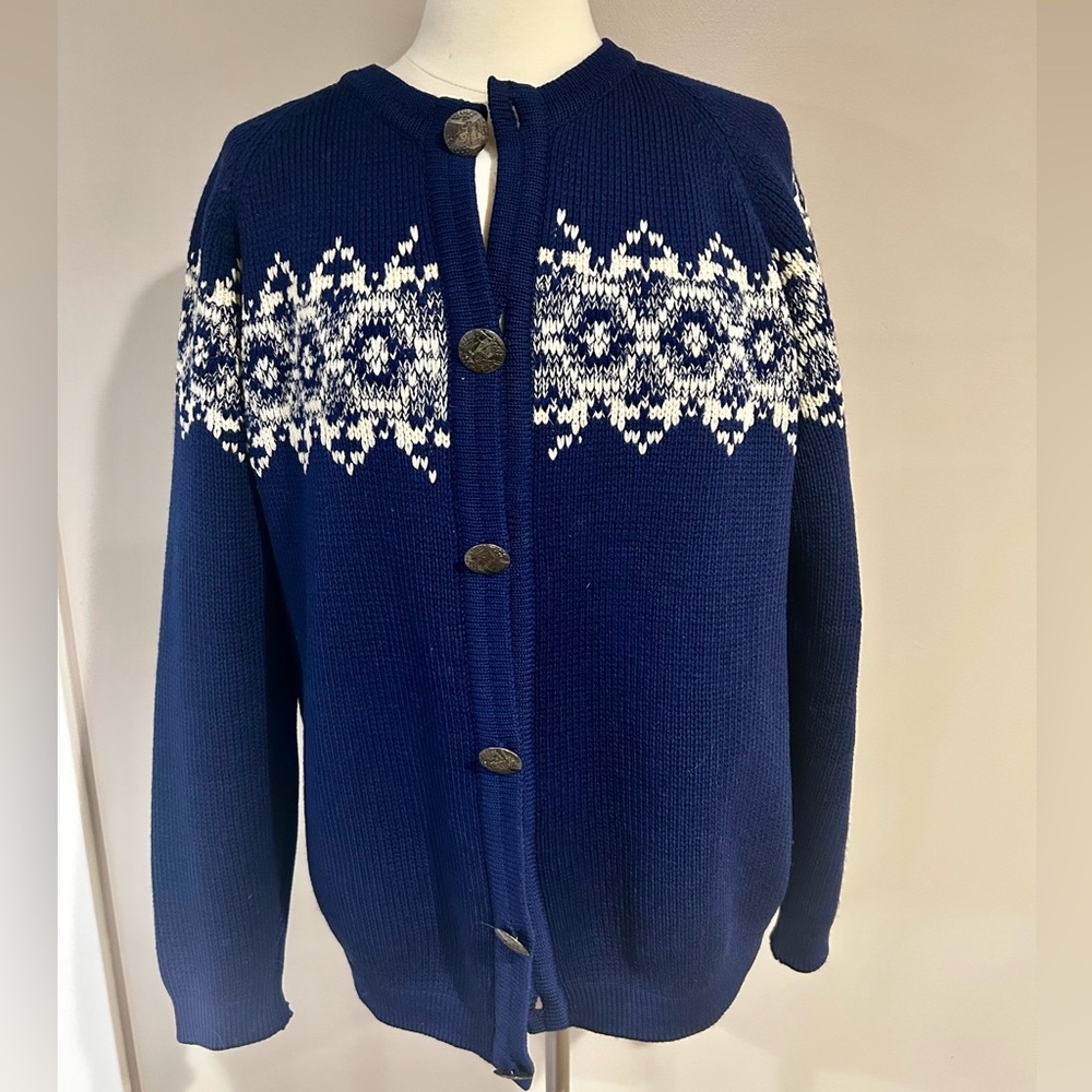 Vintage Austrian Handmade Wool Cardigan/Innsbruck Olympic Buttons